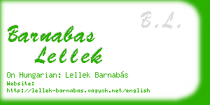 barnabas lellek business card